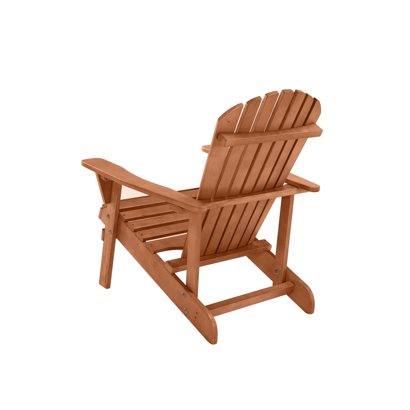 Saint Birch Transitional Solid Wood Adirondack Chair in Weatherwood Brown