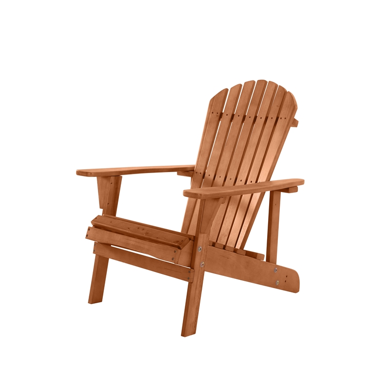 Saint Birch Transitional Solid Wood Adirondack Chair in Weatherwood Brown