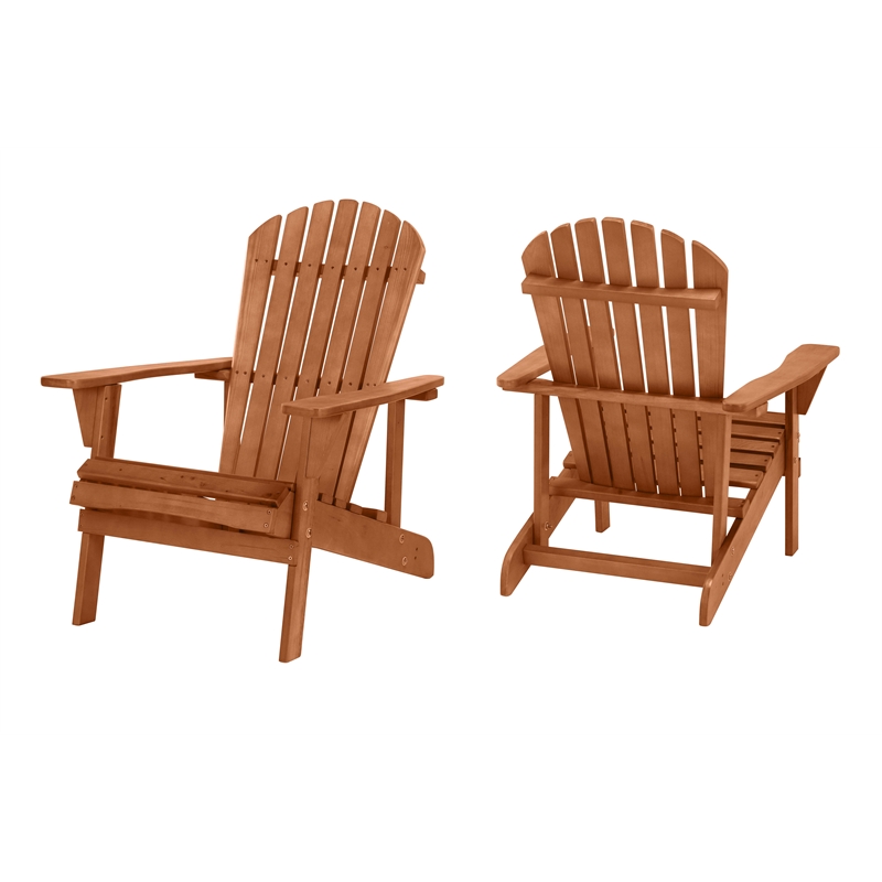 Saint Birch Transitional Solid Wood Adirondack Chair in Weatherwood Brown
