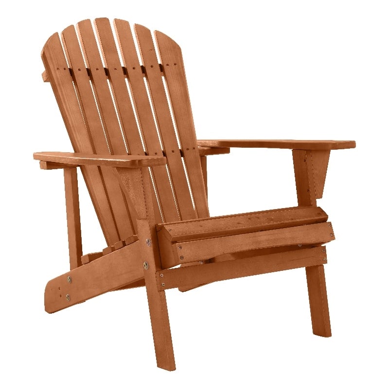 Saint Birch Transitional Solid Wood Adirondack Chair in Weatherwood Brown