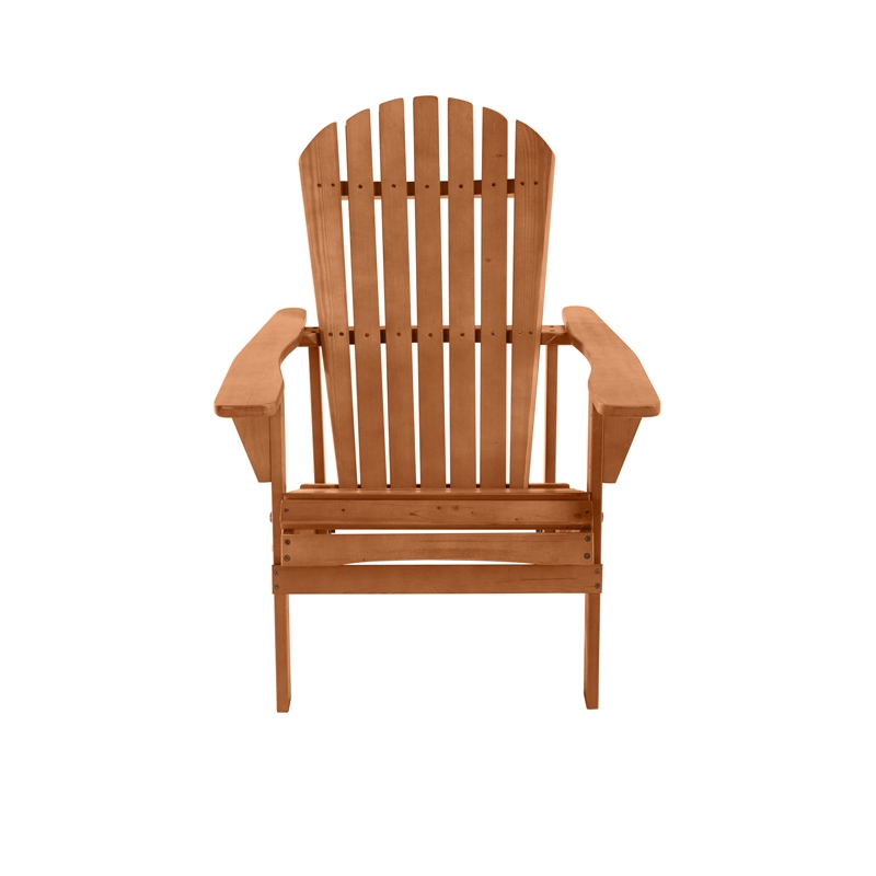 Saint Birch Transitional Solid Wood Adirondack Chair in Weatherwood Brown