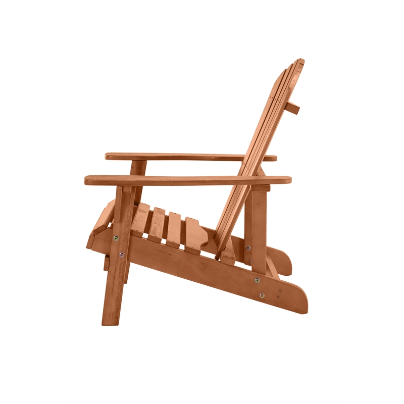Saint Birch Transitional Solid Wood Adirondack Chair in Weatherwood Brown