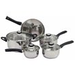 Saint Birch 9-Piece Modern Stainless Steel Cookware Set in Metallic Silver