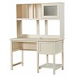 Saint Birch Ansel Modern Wood Writing Desk with Hutch in Antique White