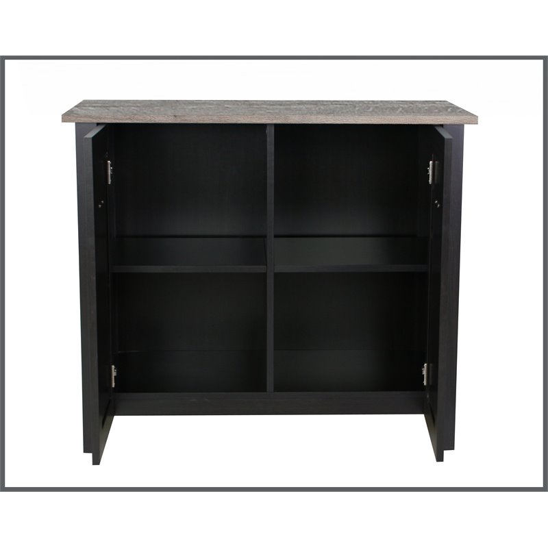 Saint Birch Ansel 2-Door Modern Wood Storage Cabinet in Black