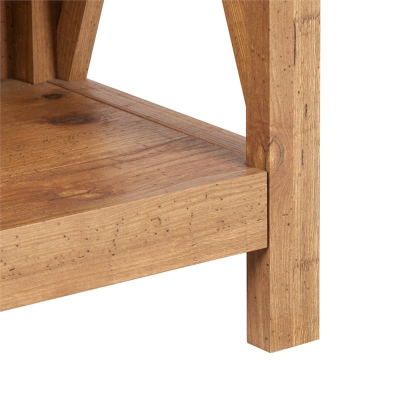 Saint Birch Houston 5-Shelf Transitional Wood Bookcase in Rustic Brown