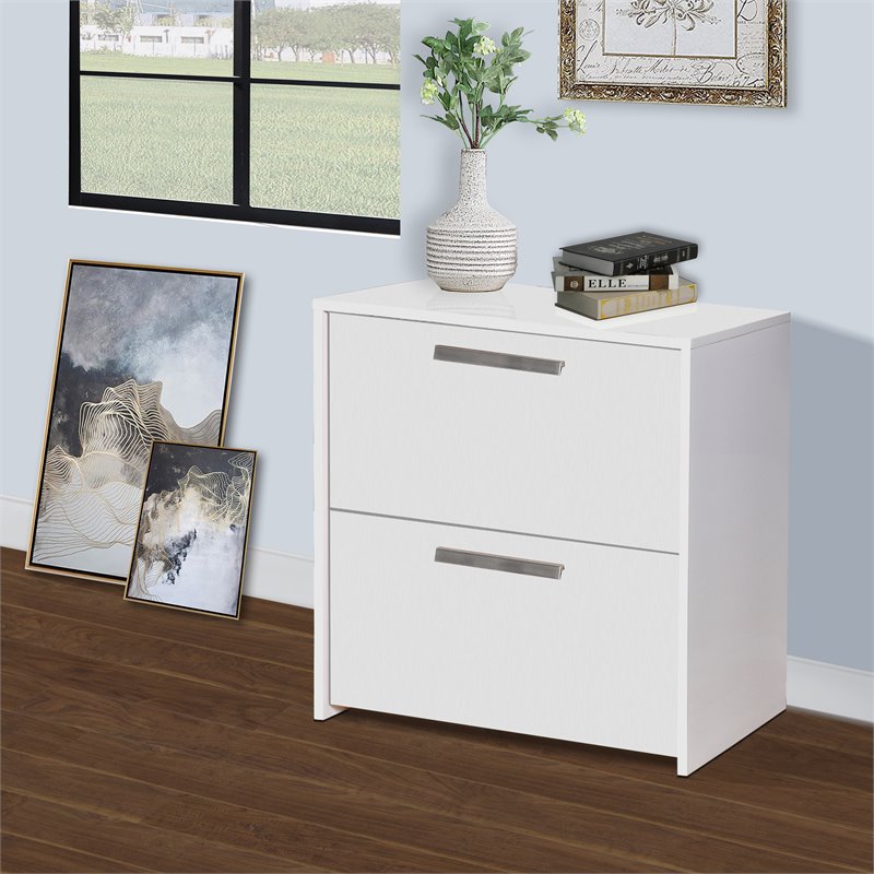 Saint Birch Miami 2-Drawer Modern Wood Lateral File Cabinet in White