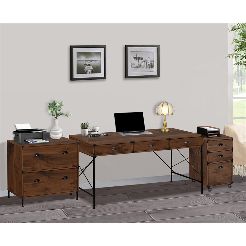 Saint Birch Bombay 2-Drawer Modern Wood Lateral File Cabinet in Walnut