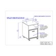 Saint Birch Elma Modern Wood Mobile File Cabinet with Casters in Washed Gray