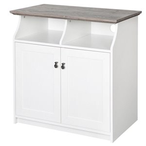 Saint Birch Finley 2-Door Modern Wood File Cabinet in White and Gray Oak