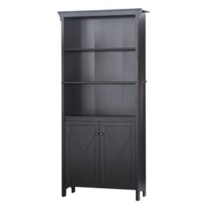 Saint Birch Hawksbury 3-Shelf Farmhouse Wood Bookcase in Espresso