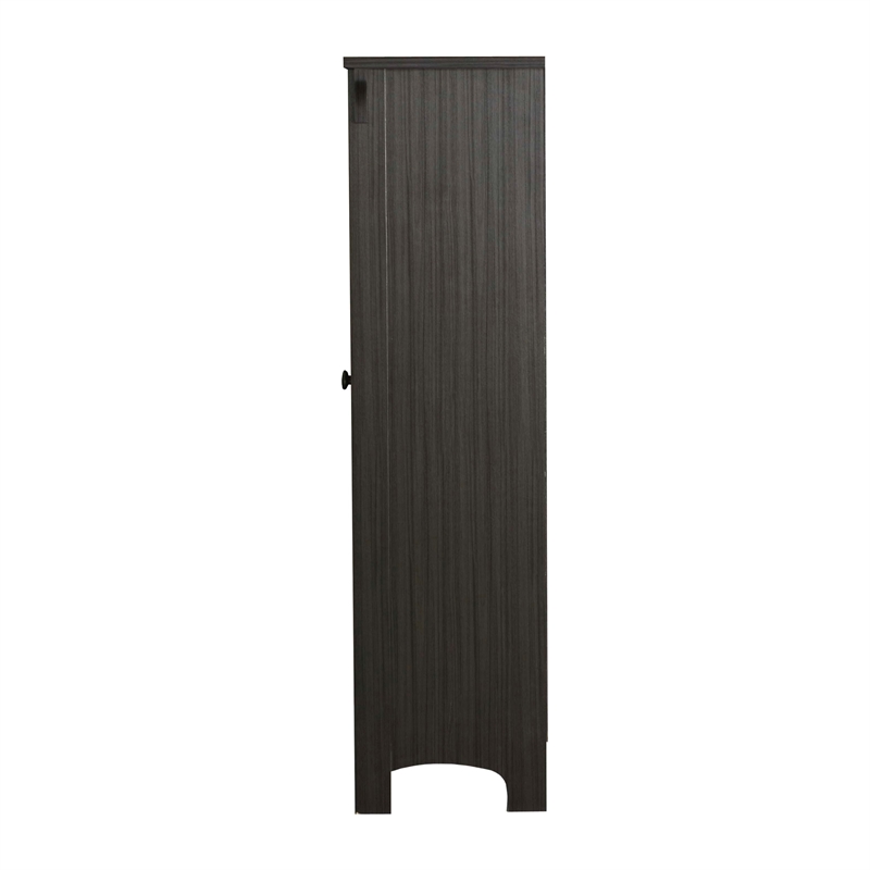 Saint Birch Hawksbury Open Shelf Farmhouse Wood Storage Cabinet in Espresso