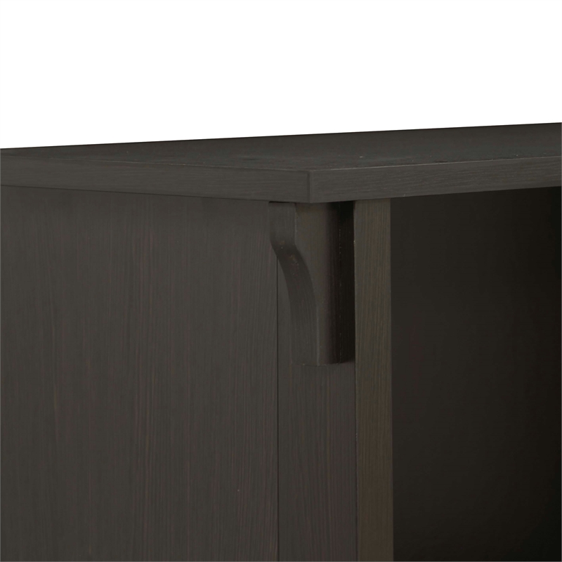 Saint Birch Hawksbury Open Shelf Farmhouse Wood Storage Cabinet in Espresso