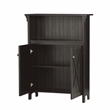 Saint Birch Hawksbury Open Shelf Farmhouse Wood Storage Cabinet in Espresso