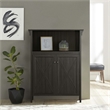 Saint Birch Hawksbury Open Shelf Farmhouse Wood Storage Cabinet in Espresso