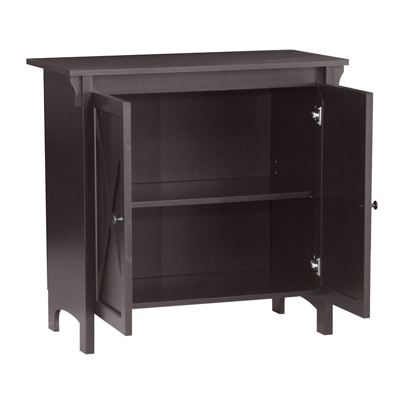 Saint Birch Hawksbury 2-Door Farmhouse Wood Storage Cabinet in Espresso