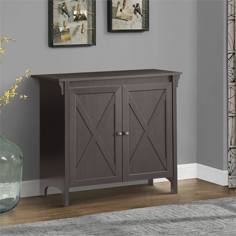 Saint Birch Hawksbury 2-Door Farmhouse Wood Storage Cabinet in Espresso