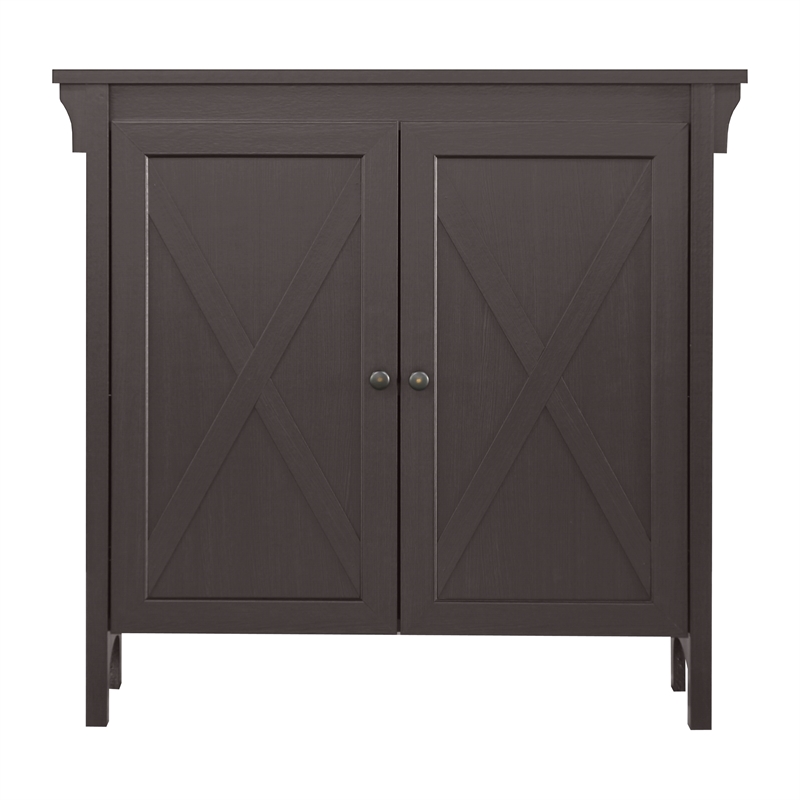 Saint Birch Hawksbury 2-Door Farmhouse Wood Storage Cabinet in Espresso