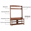 Saint Birch Salisbury 4-Shelf Modern Wood Hall Tree & Shoe Bench in Rustic Brown
