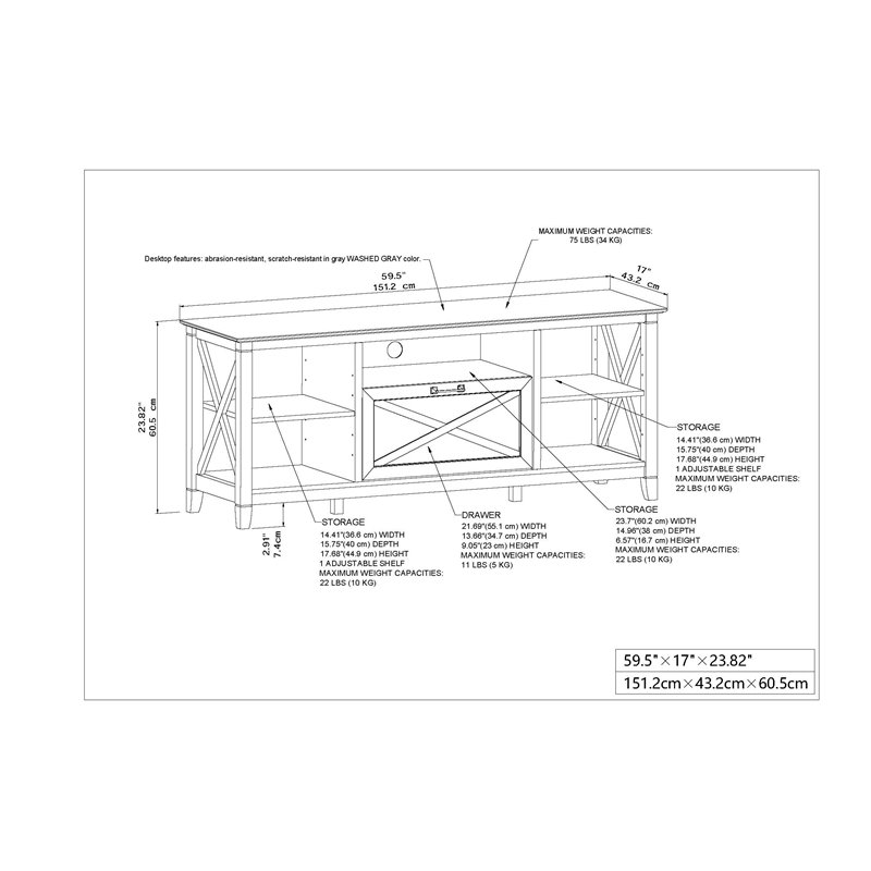 Saint Birch Honduras Modern Wood TV Stand For TVs up to 60