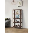 Saint Birch Logan 4-Shelf X-Cross Modern Wood Bookcase in Walnut