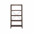 Saint Birch Logan 4-Shelf X-Cross Modern Wood Bookcase in Walnut