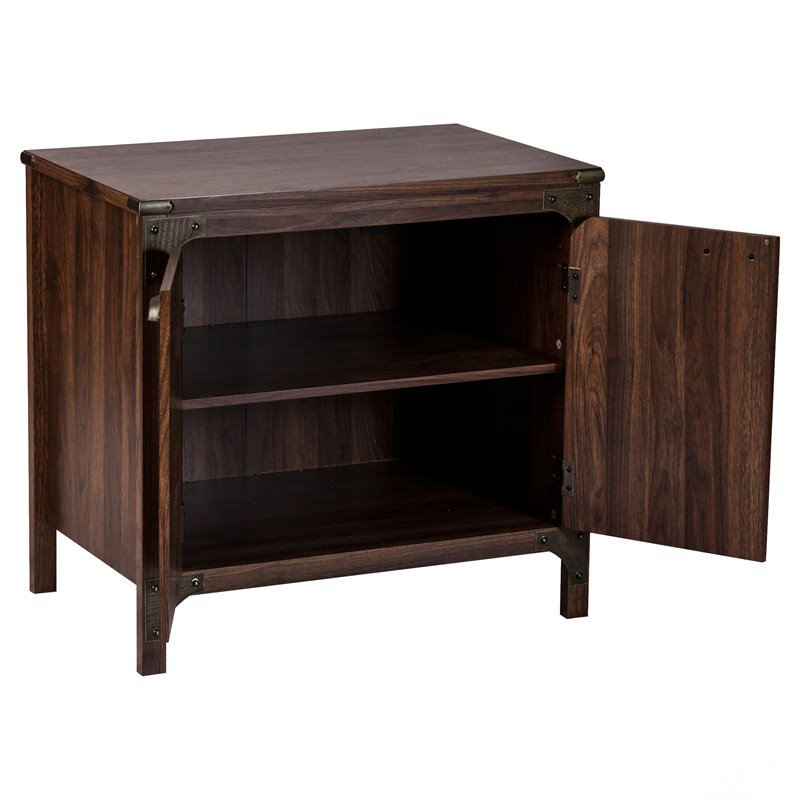 Saint Birch Logan 2-Door Transitional Wood Storage Cabinet in Walnut