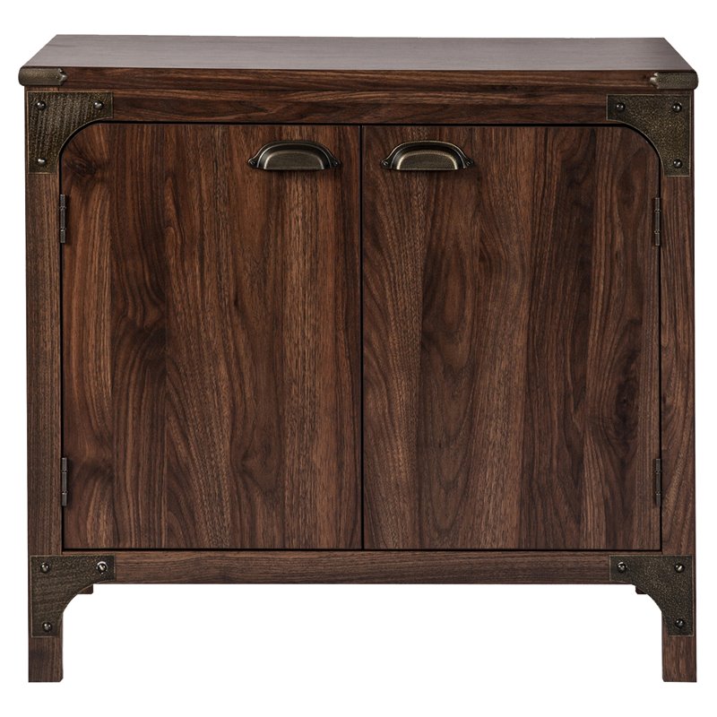 Saint Birch Logan 2-Door Transitional Wood Storage Cabinet in Walnut