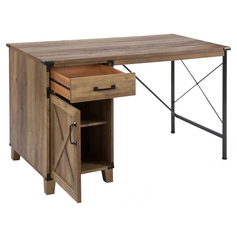 Saint Birch Oxford 1-Drawer Modern Wood Writing Desk in Rustic Oak
