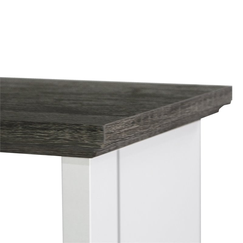 Saint Birch Olivia 4-Shelf Modern Wood Bookcase in Gray Oak/White