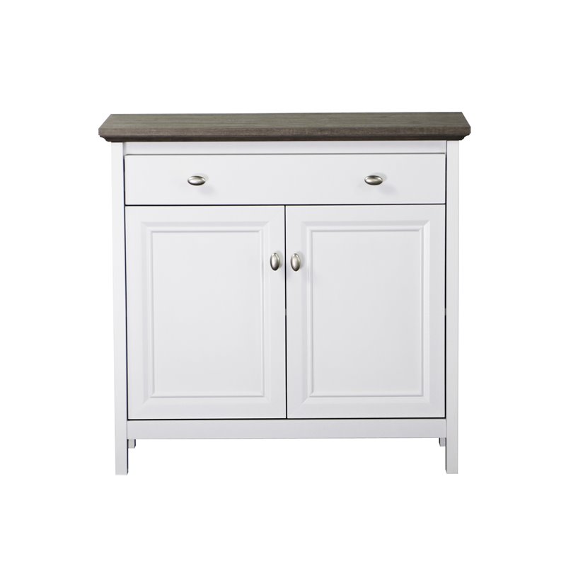 Saint Birch Olivia Modern Wood Storage Cabinet in Gray Oak/White