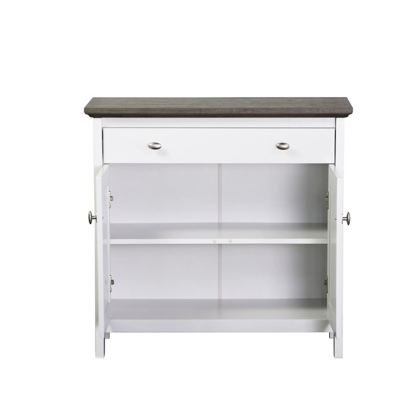 Saint Birch Olivia Modern Wood Storage Cabinet in Gray Oak/White