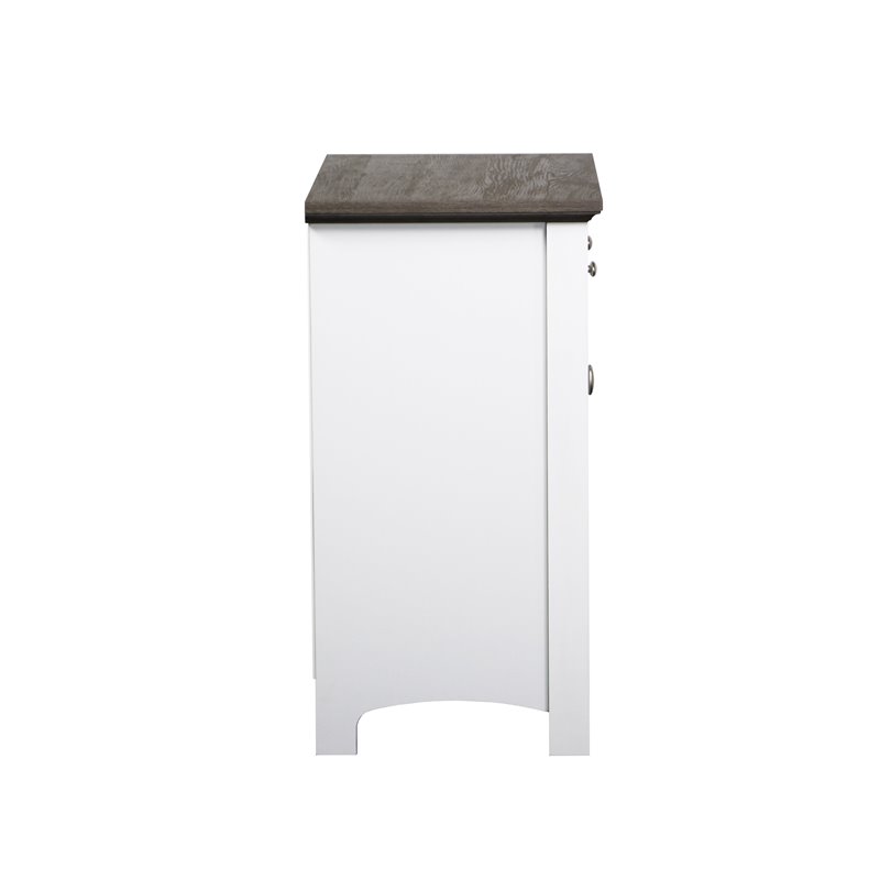 Saint Birch Olivia Modern Wood Storage Cabinet in Gray Oak/White