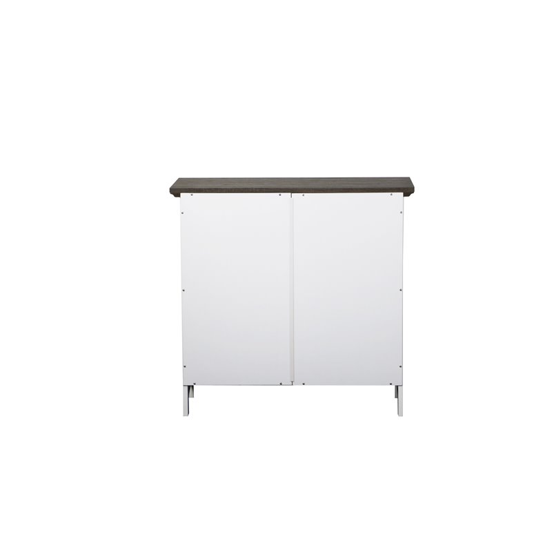 Saint Birch Olivia Modern Wood Storage Cabinet in Gray Oak/White
