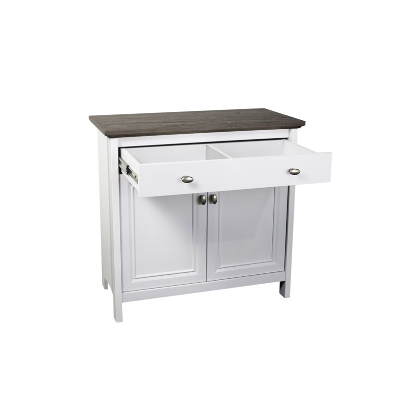Saint Birch Olivia Modern Wood Storage Cabinet in Gray Oak/White