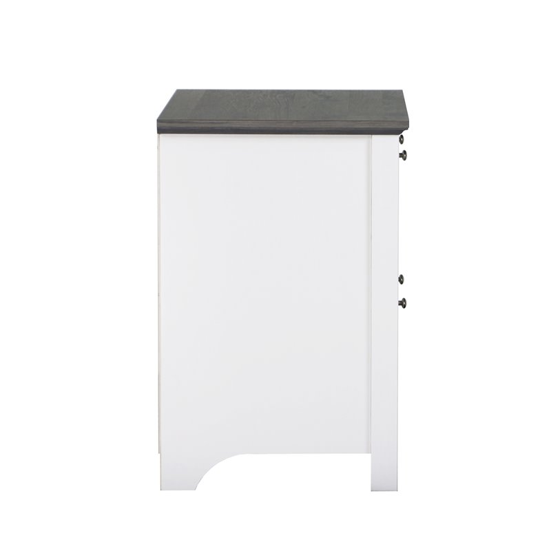 Saint Birch Olivia Modern Wood File Cabinet in Gray Oak/White