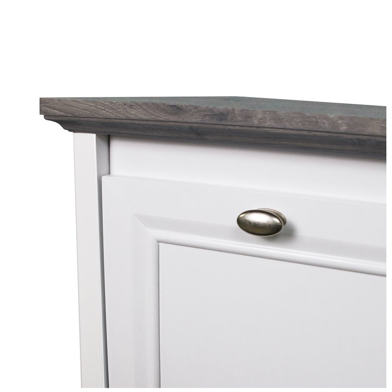 Saint Birch Olivia Modern Wood File Cabinet in Gray Oak/White