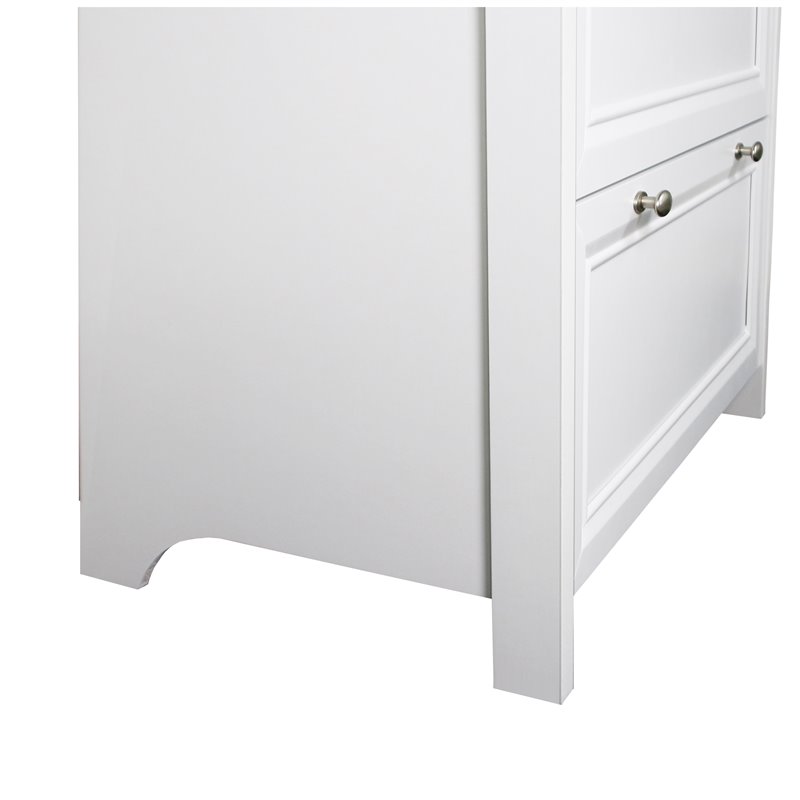 Saint Birch Olivia Modern Wood File Cabinet in Gray Oak/White