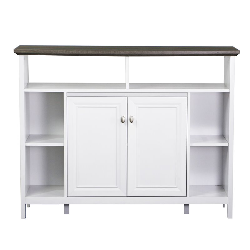 Saint Birch Olivia Modern Wood Console Table in Gray Oak/White