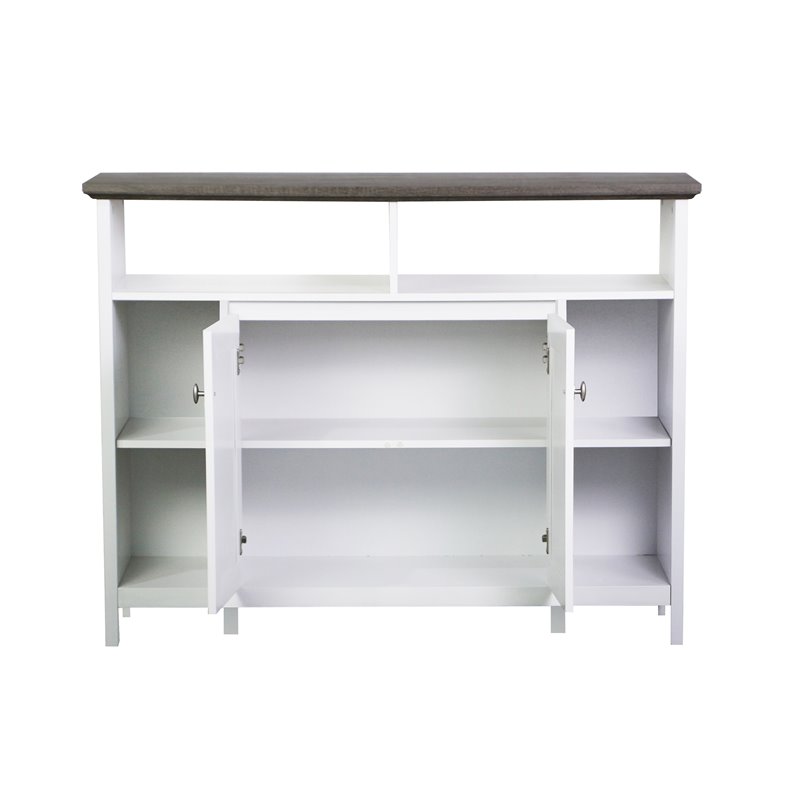 Saint Birch Olivia Modern Wood Console Table in Gray Oak/White