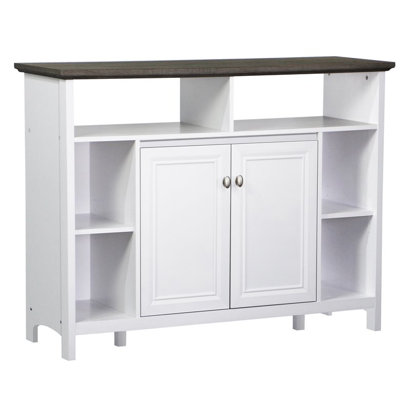 Saint Birch Olivia Modern Wood Console Table in Gray Oak/White