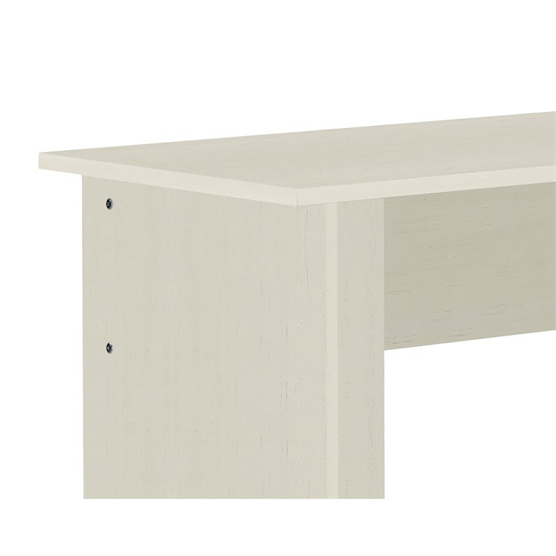 Saint Birch Hanzila L-Shaped Transitional Wood Executive Desk in Antique White