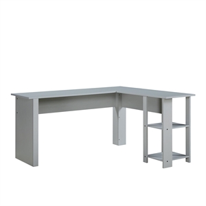 Saint Birch Hanzila L-Shaped Modern Wood Executive Desk in Cape Code Gray