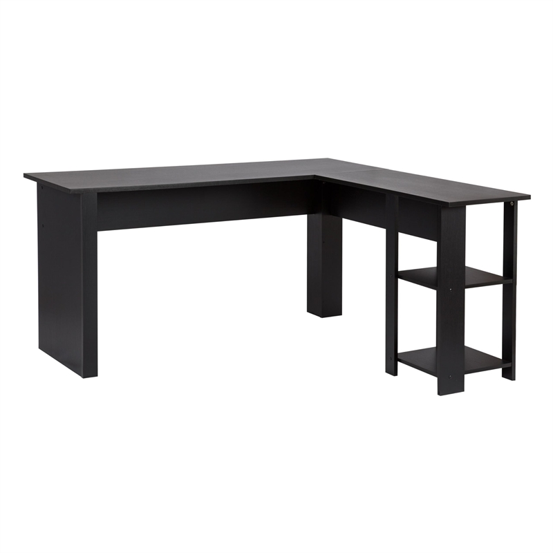Saint Birch Hanzila L-Shaped Modern Wood Executive Desk in Cape Code Gray