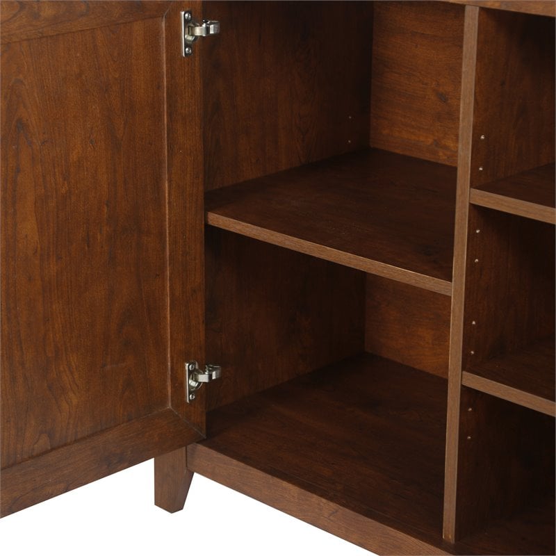 Saint Birch Kenneth 3-Door Modern Wood Credenza File Cabinet in Cherry/Gray Oak