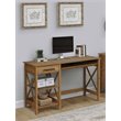 Saint Birch Austin Farmhouse 2-Shelf Wood Writing Desk in Rustic Brown