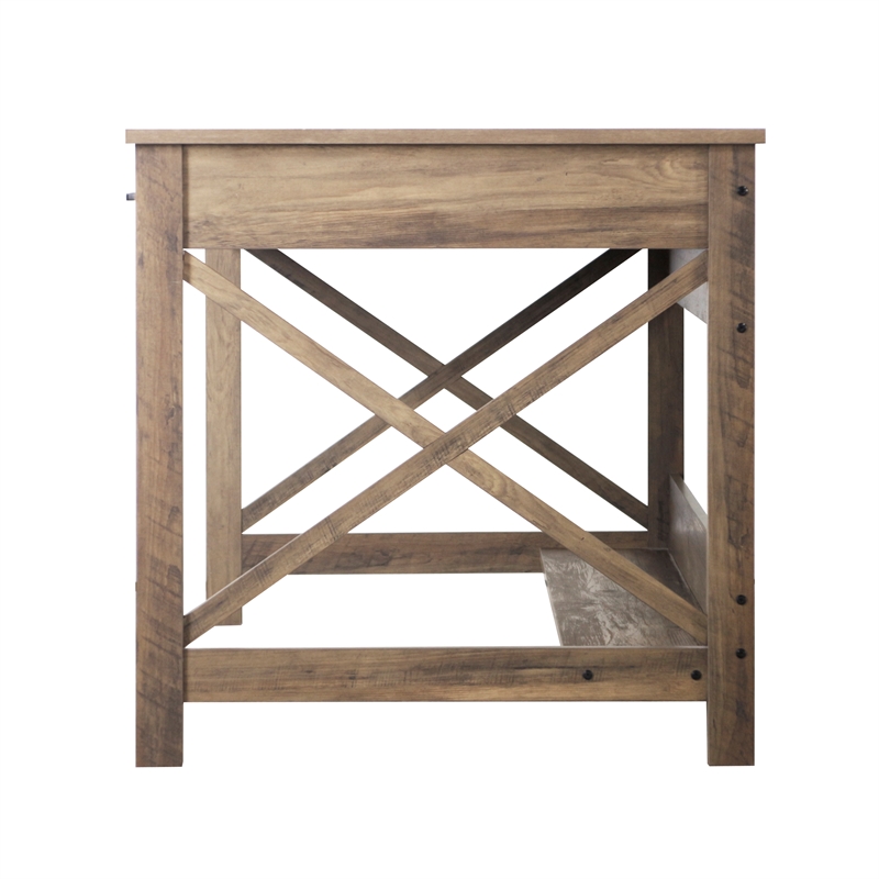 Saint Birch Alaska Wood 59.5 inches Writing Desk in Rustic Oak
