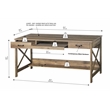 Saint Birch Alaska Wood 59.5 inches Writing Desk in Rustic Oak