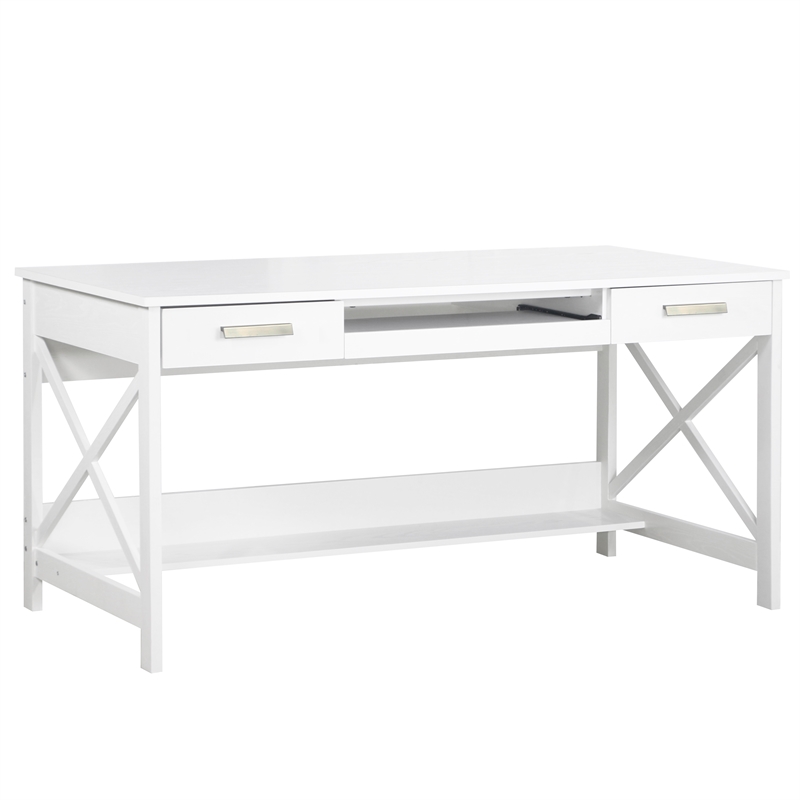 Saint Birch Alaska Wood 59.5 Inches Writing Desk in White