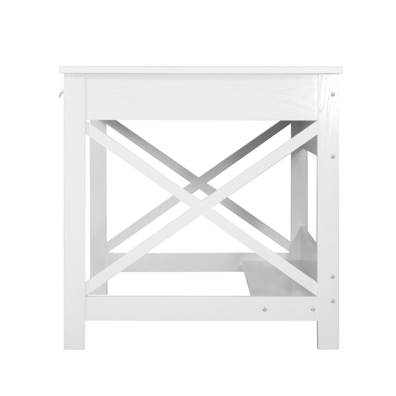 Saint Birch Alaska Wood 59.5 Inches Writing Desk in White